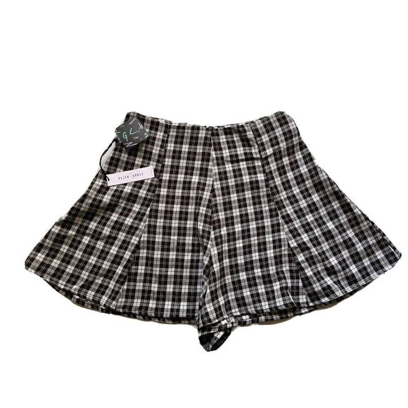 After Party Vintage Womens Black Plaids Flutter High Waisted Shorts Size S - Picture 8 of 12